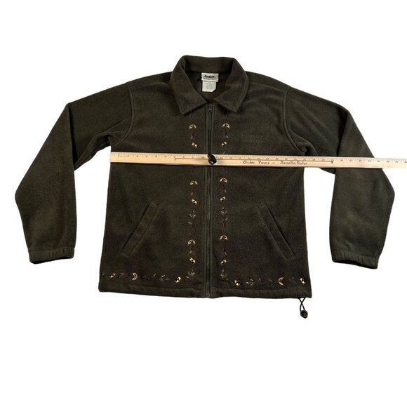 VTG.Northern Reflections Shirt Women's L/S F/Z Embroidered Sweatshirt Green Sm - Picture 5 of 11